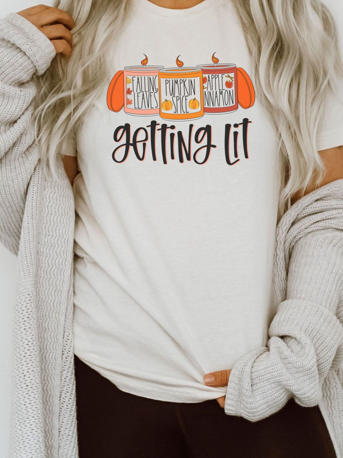Getting Lit Women Tee Thanksgiving Fall