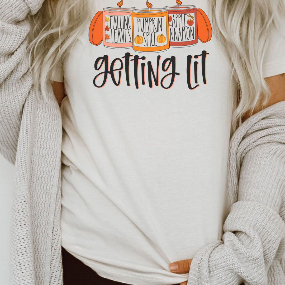Getting Lit Women Tee Thanksgiving Fall