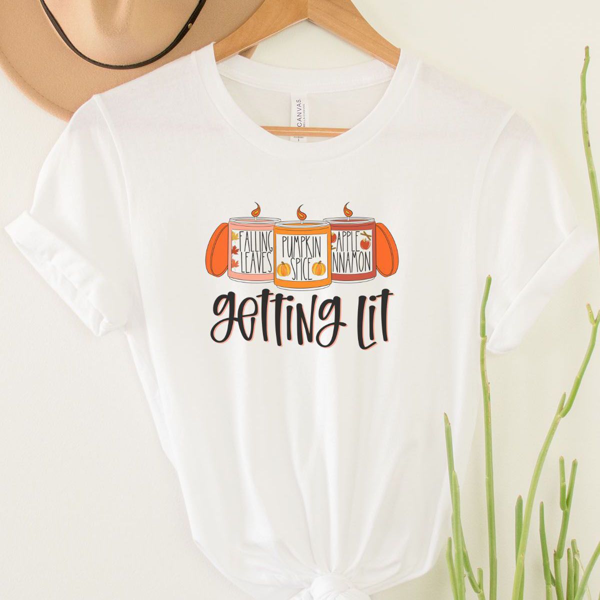 Getting Lit Women Tee Thanksgiving Fall