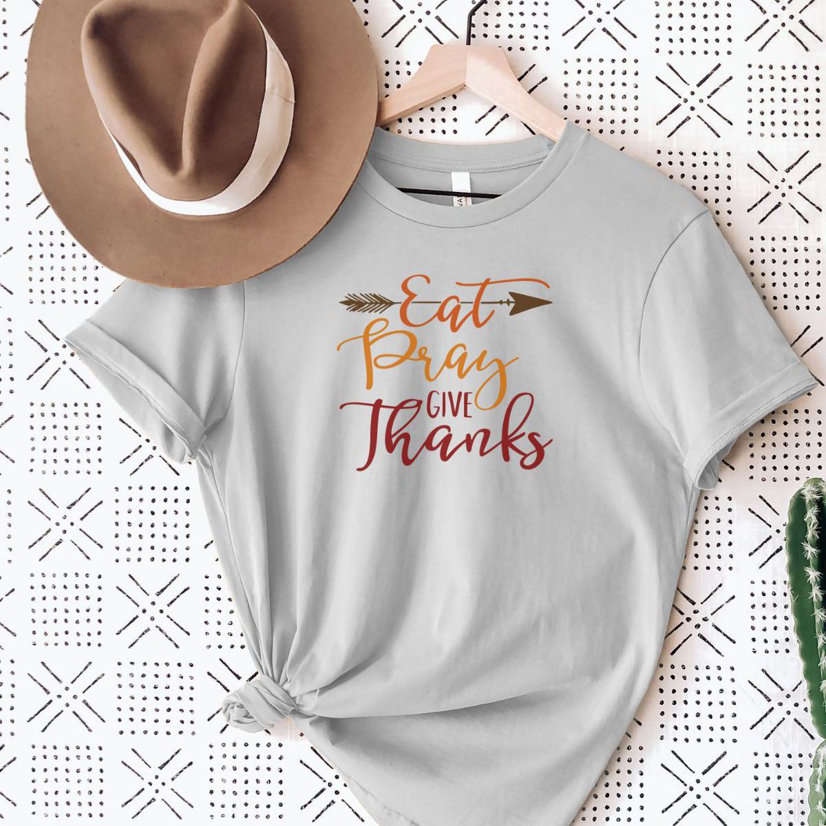 Eat Pray Give Thanks Womens Tee Thanksgiving