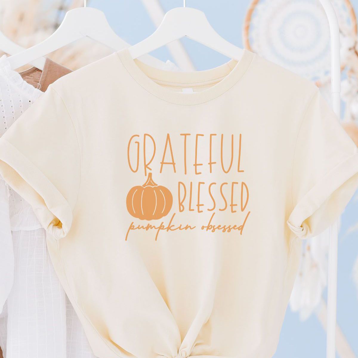 Grateful Blessed Womens T-Shirt Thanksgiving