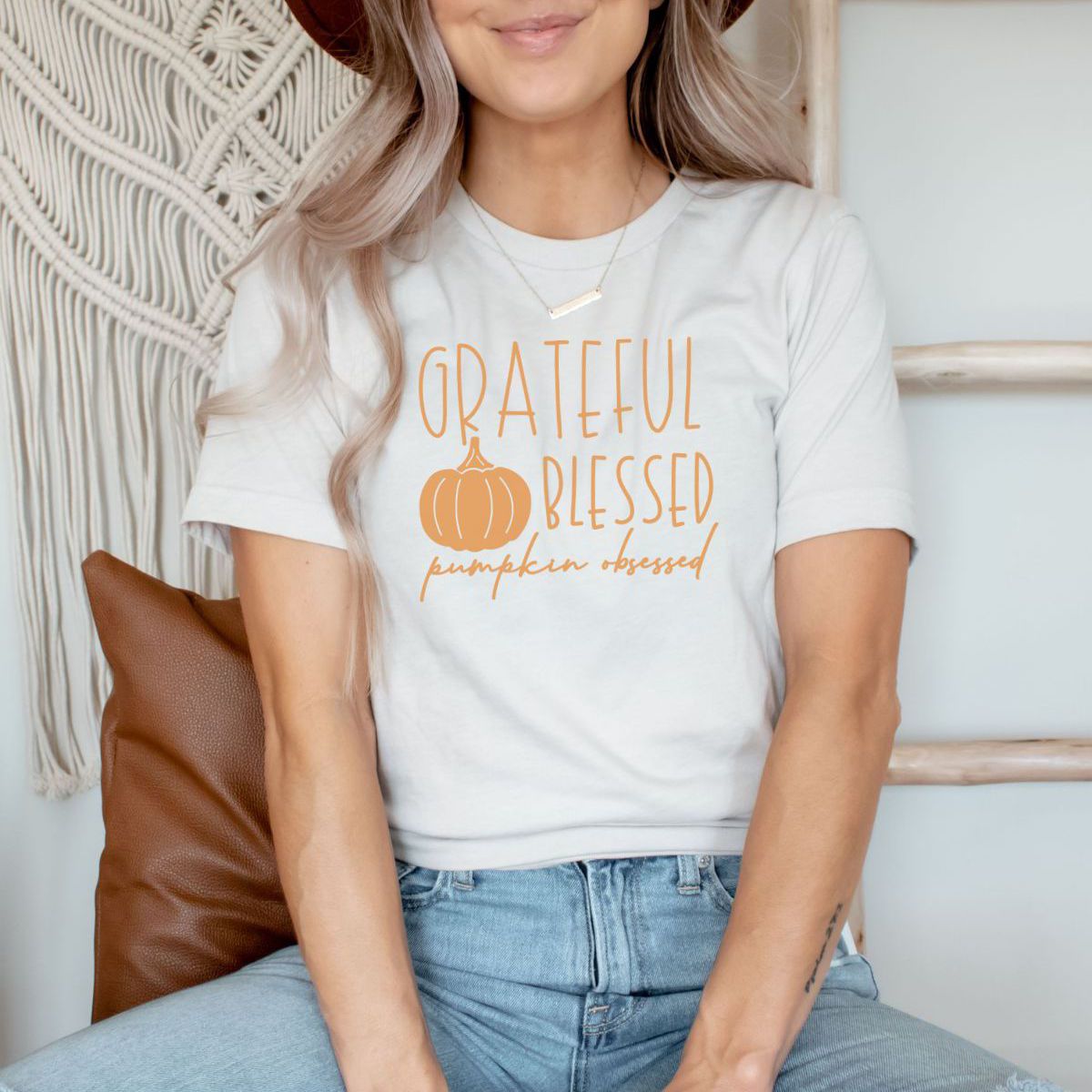 Grateful Blessed Womens T-Shirt Thanksgiving