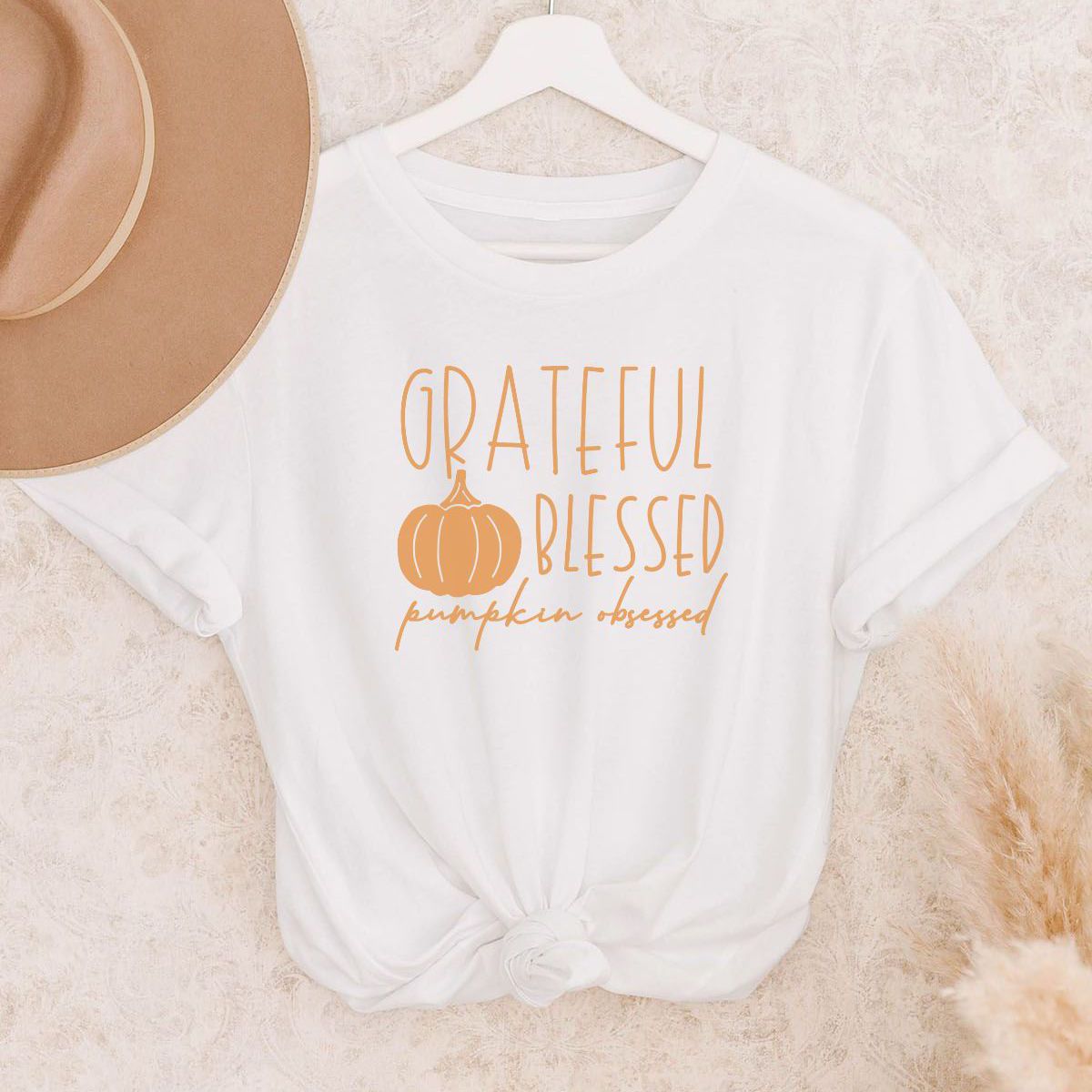 Grateful Blessed Womens T-Shirt Thanksgiving