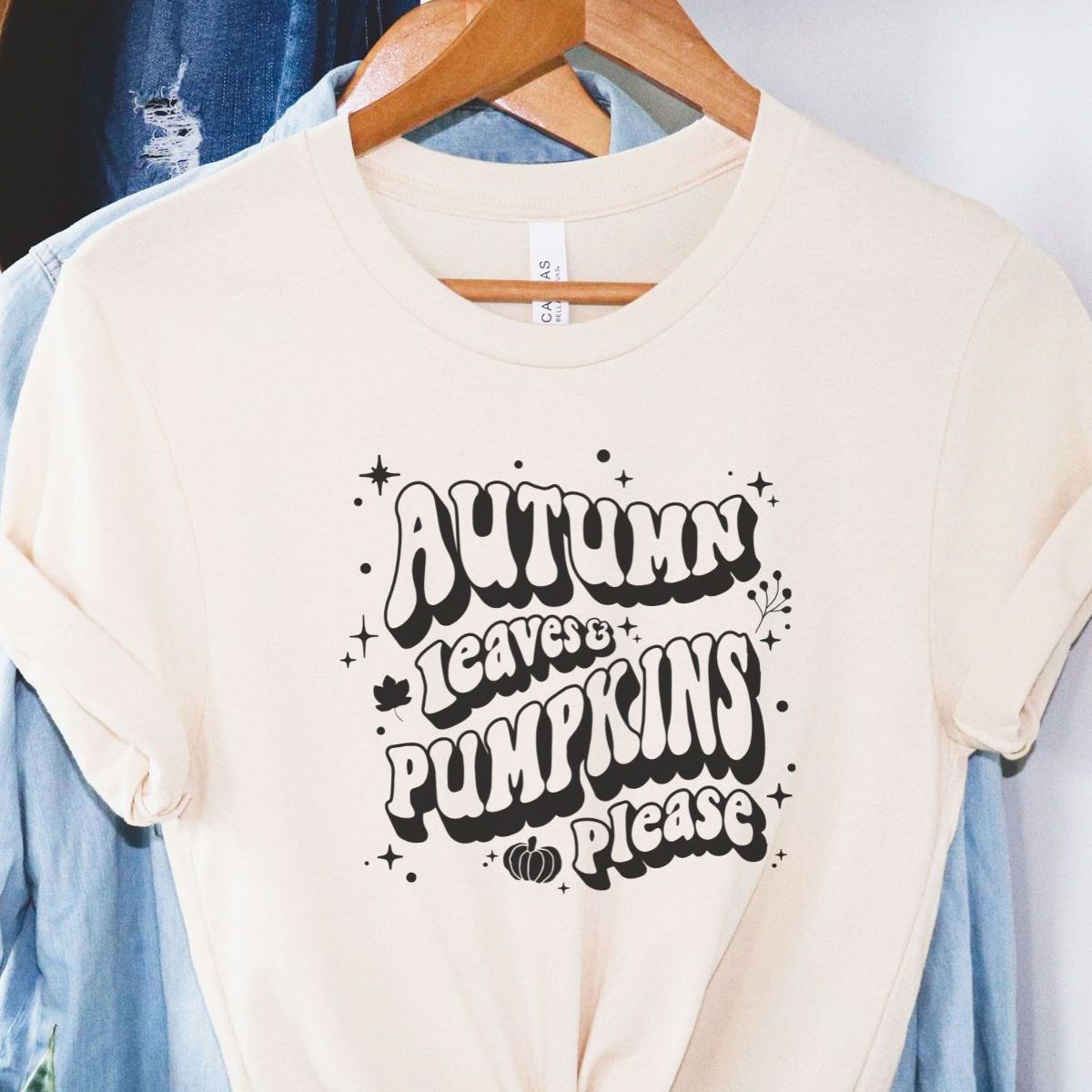 Autumn Leaves Pumpkins Womens Tee Fall