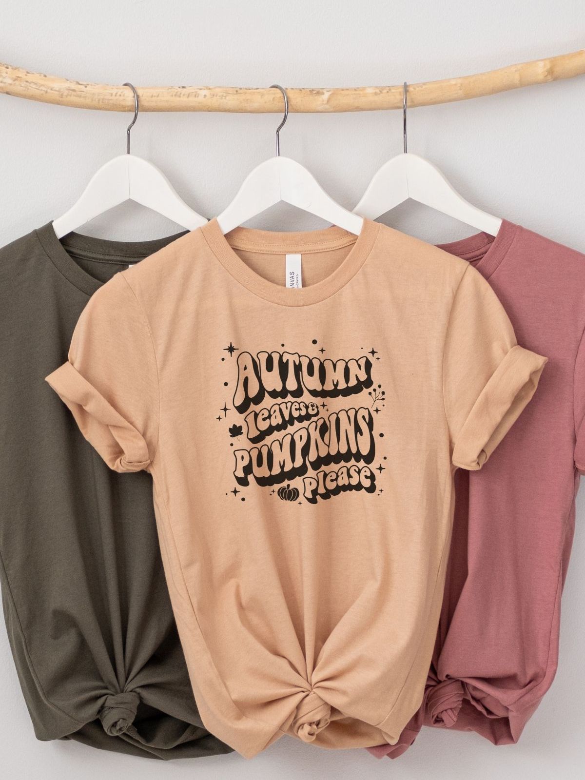 Autumn Leaves Pumpkins Womens Tee Fall