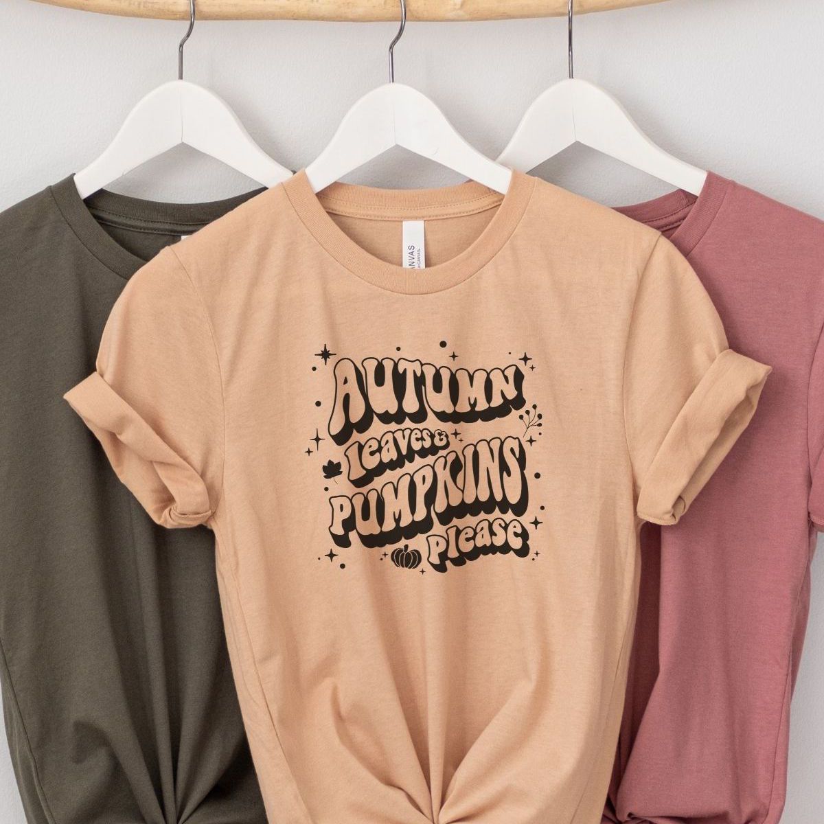 Autumn Leaves Pumpkins Womens Tee Fall