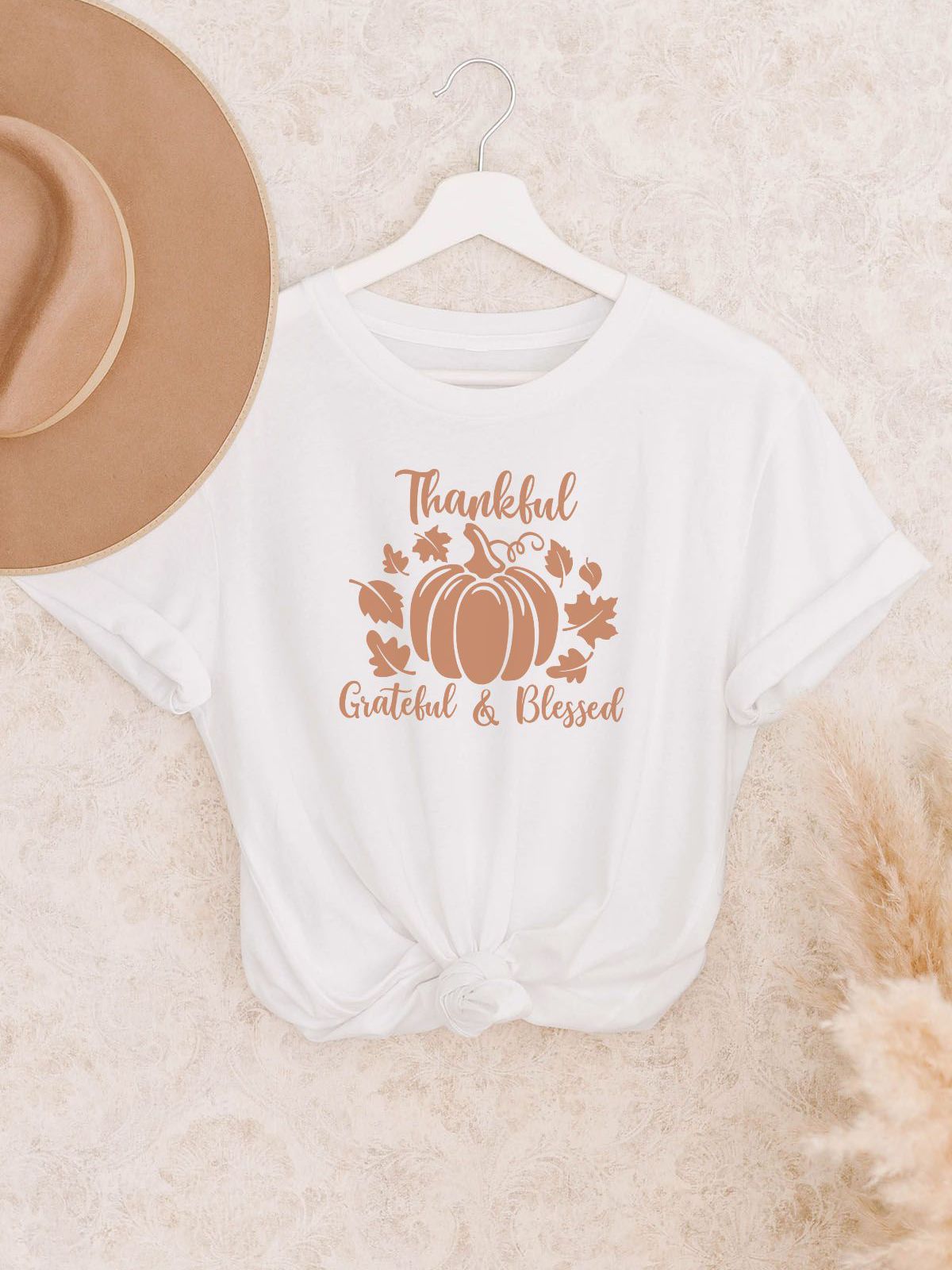 Thankful Womens T-Shirt Thanksgiving