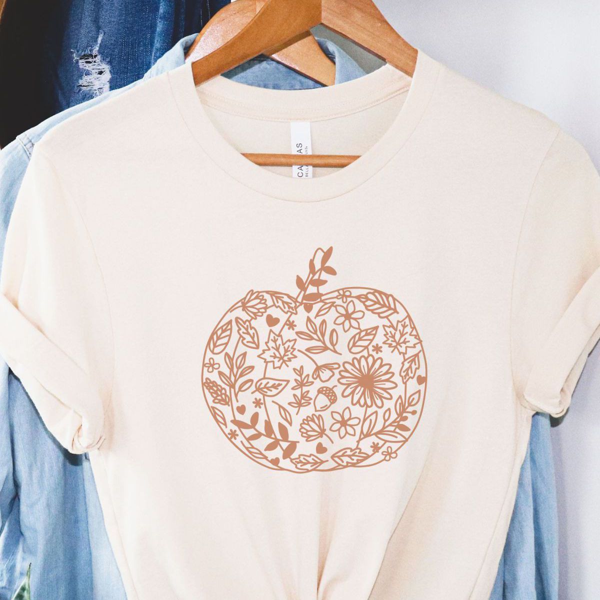 Floral Pumpkin Graphic TShirt