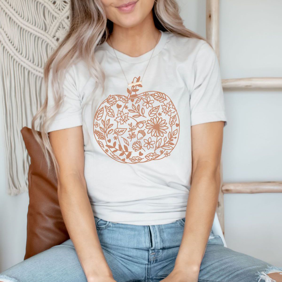 Floral Pumpkin Graphic TShirt