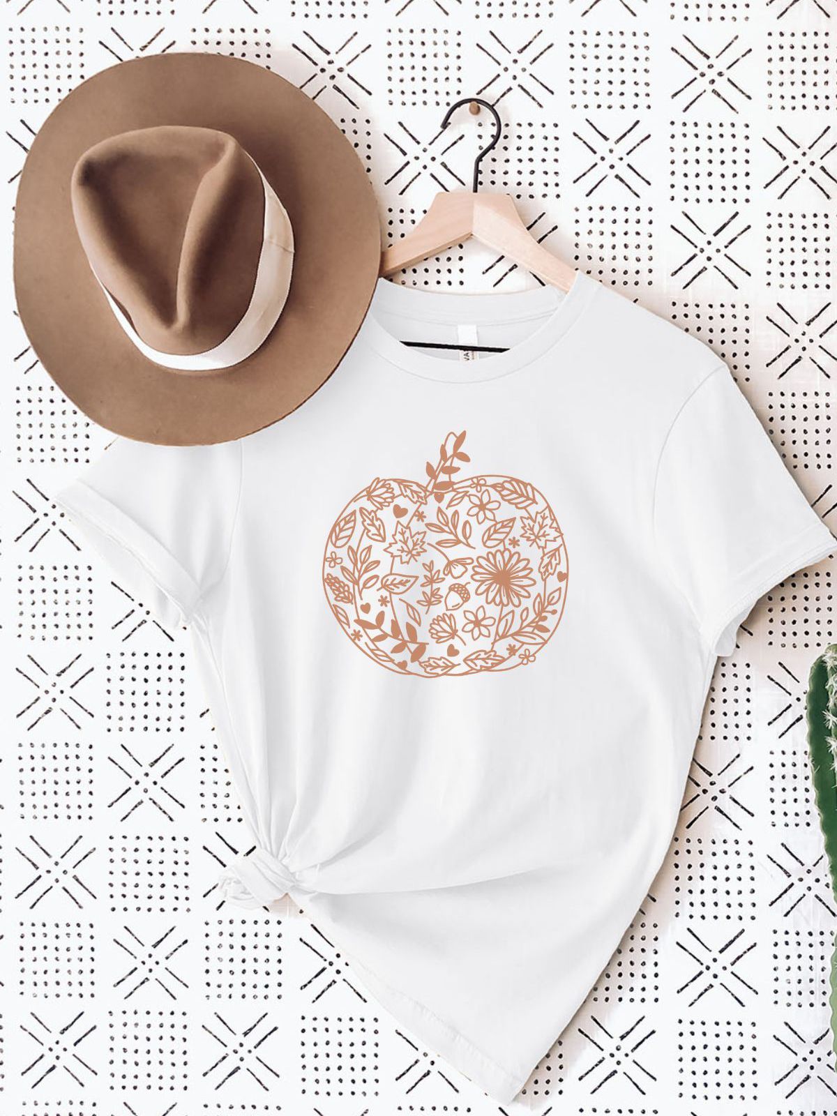 Floral Pumpkin Graphic TShirt