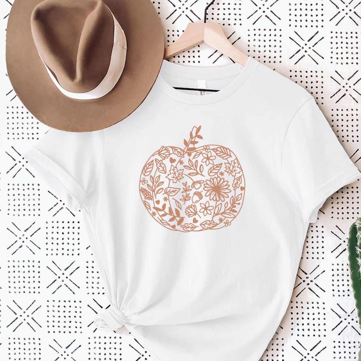 Floral Pumpkin Graphic TShirt