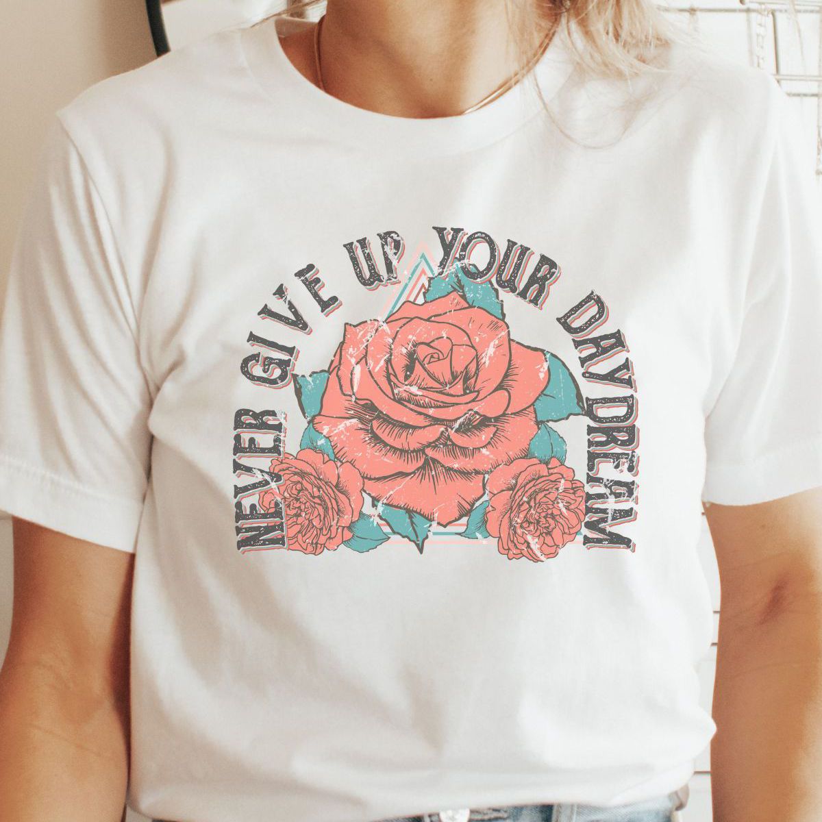 Never Give Up Womens Tee Inspirational