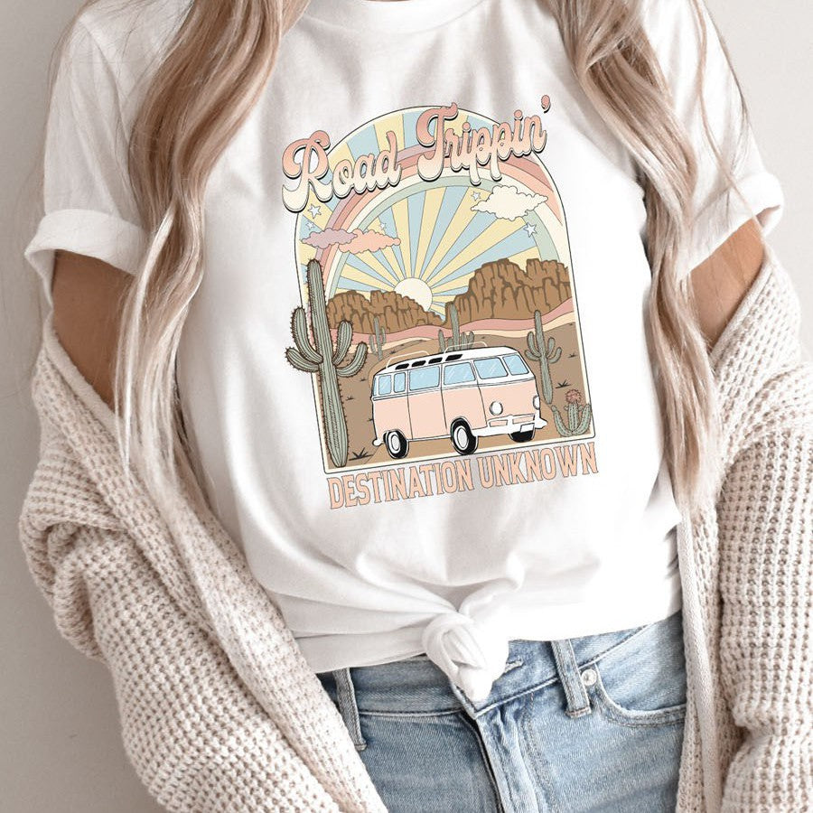 Road Trippin Womens Tee Summer Adventure