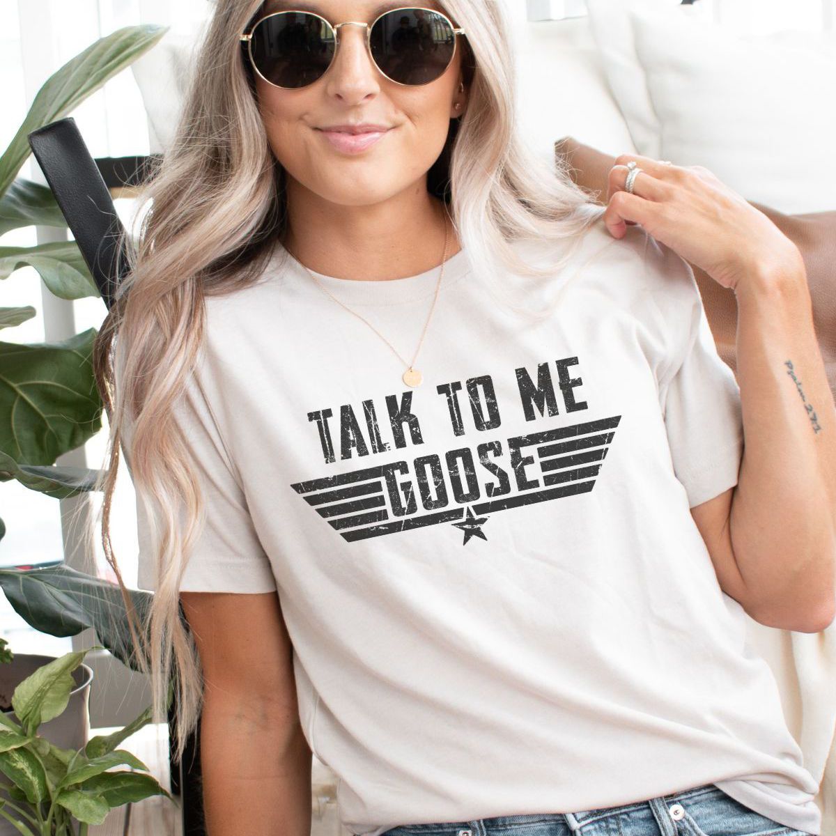 Talk to Me Goose Womens T-Shirt Casual