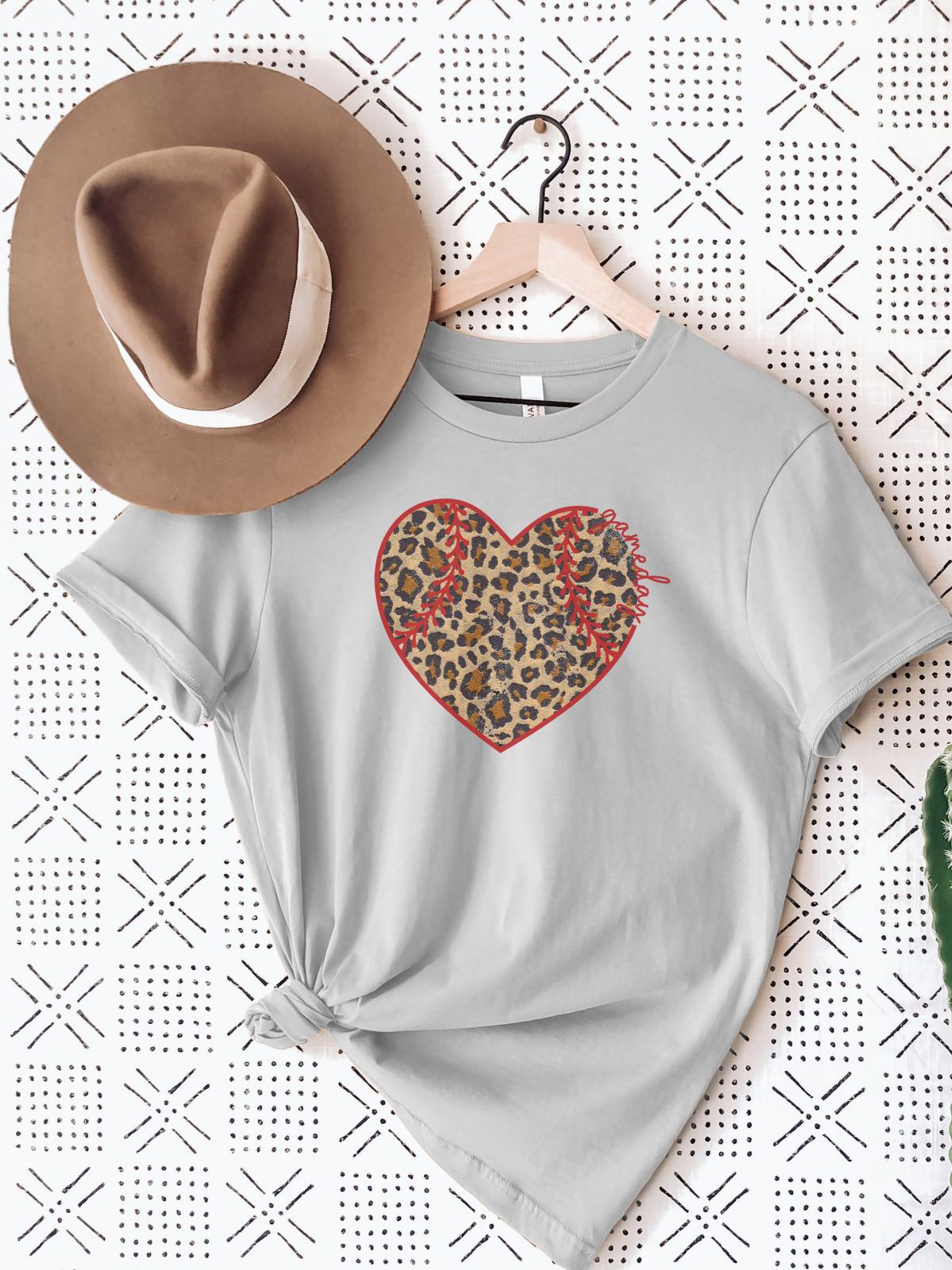 Leopard Heart Womens T-Shirt Gameday