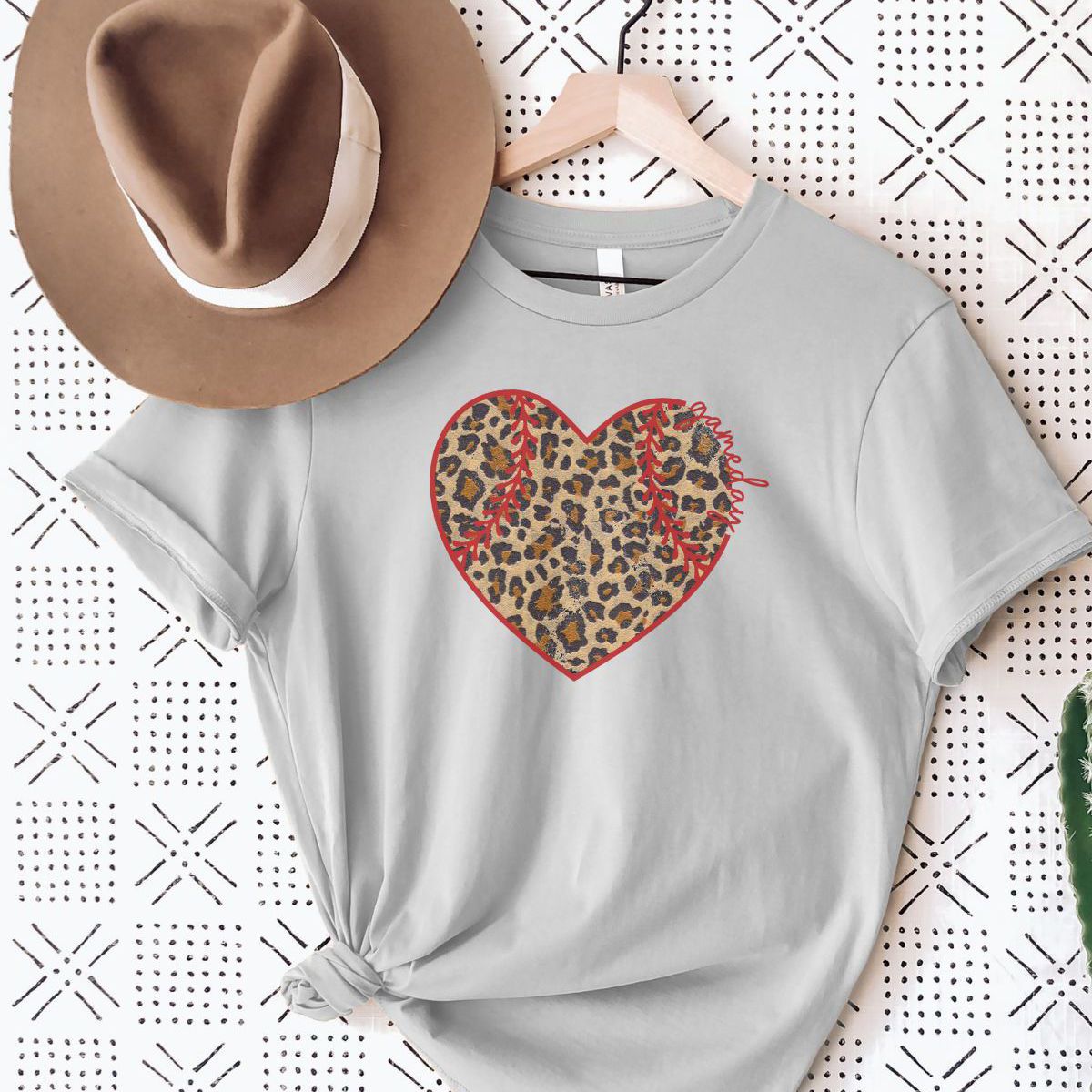 Leopard Heart Womens T-Shirt Gameday
