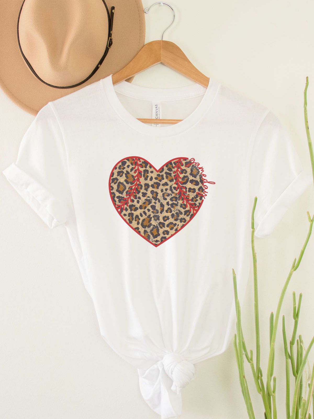 Leopard Heart Womens T-Shirt Gameday
