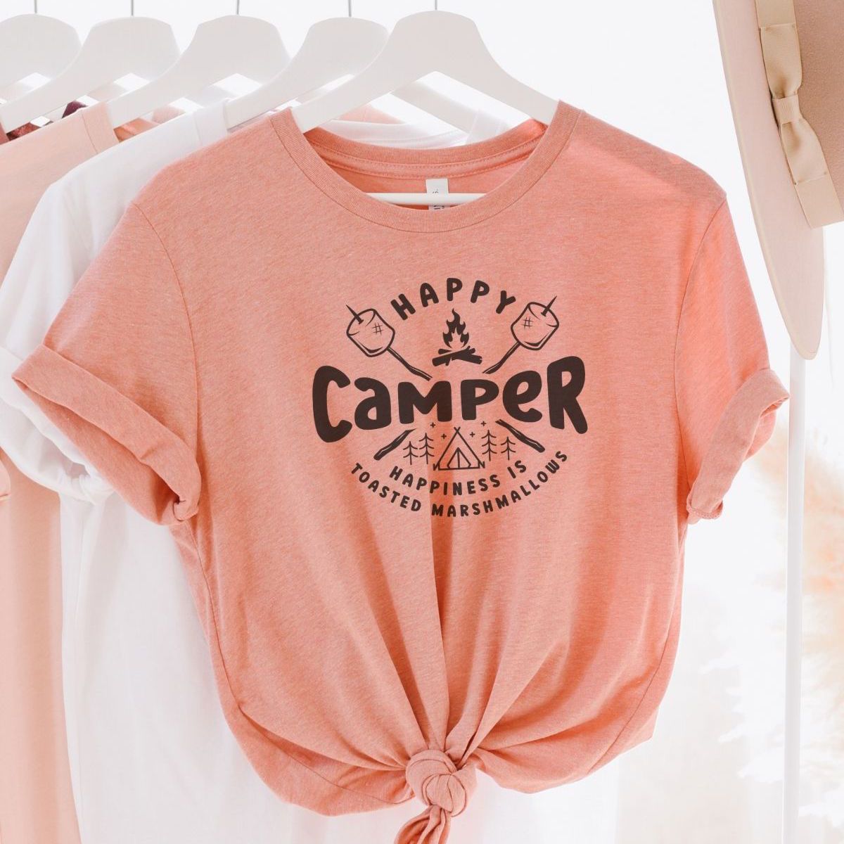 Happy Camper Womens T-Shirt Camping