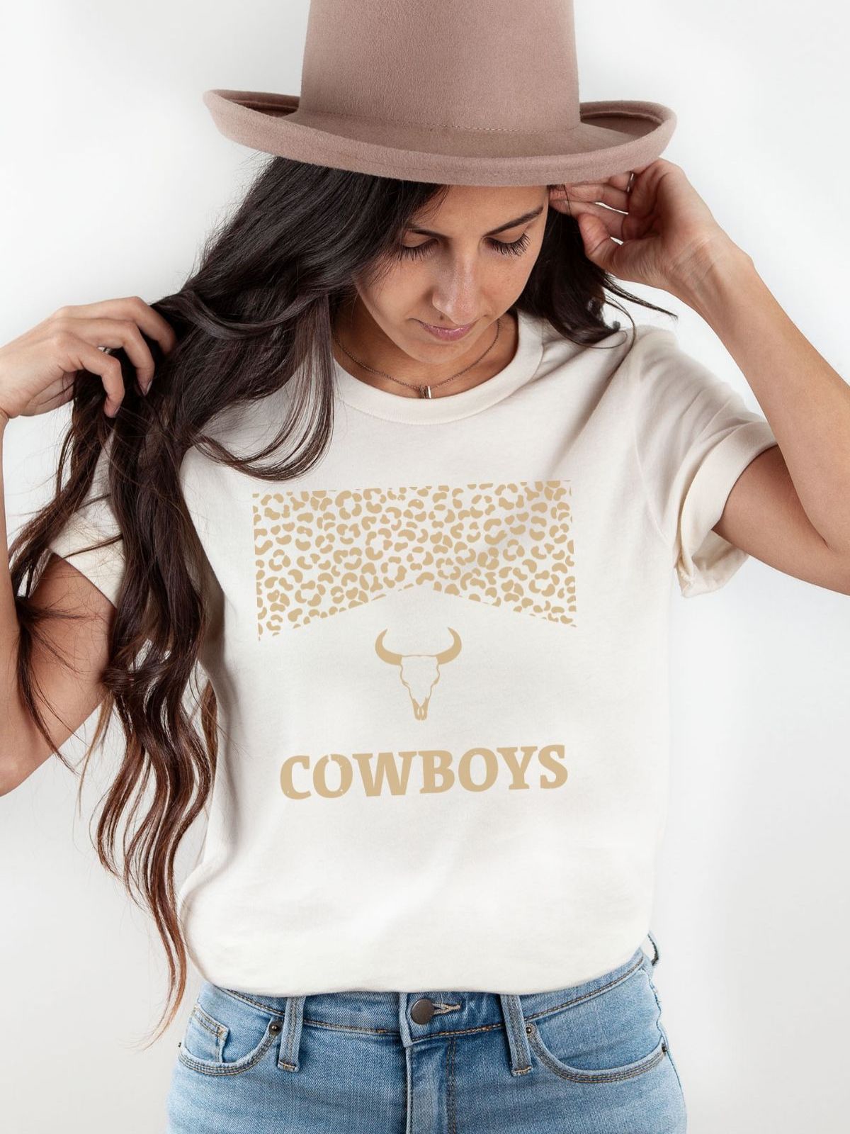 Cowboys Leopard Print Women's T-Shirt Casual