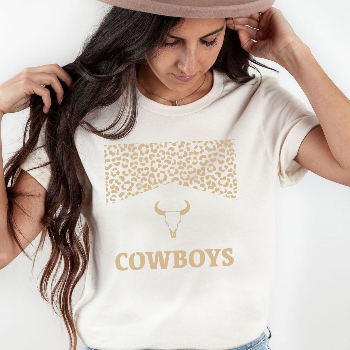 Cowboys Leopard Print Women's T-Shirt Casual