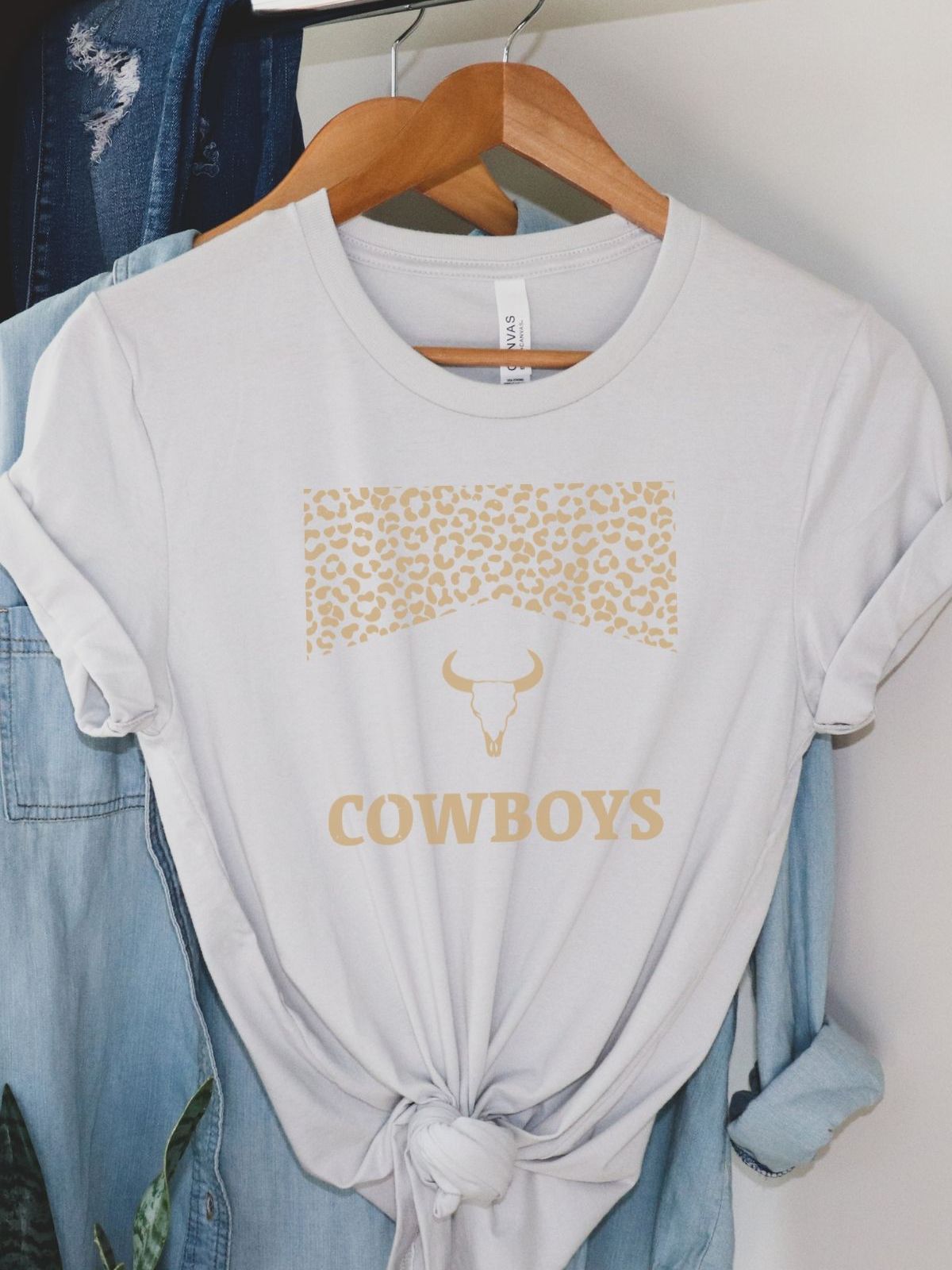 Cowboys Leopard Print Women's T-Shirt Casual