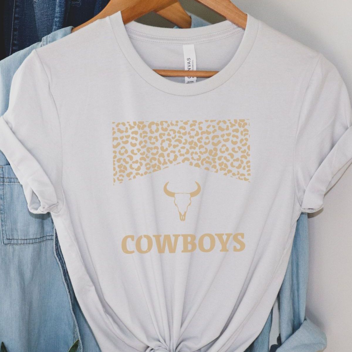 Cowboys Leopard Print Women's T-Shirt Casual