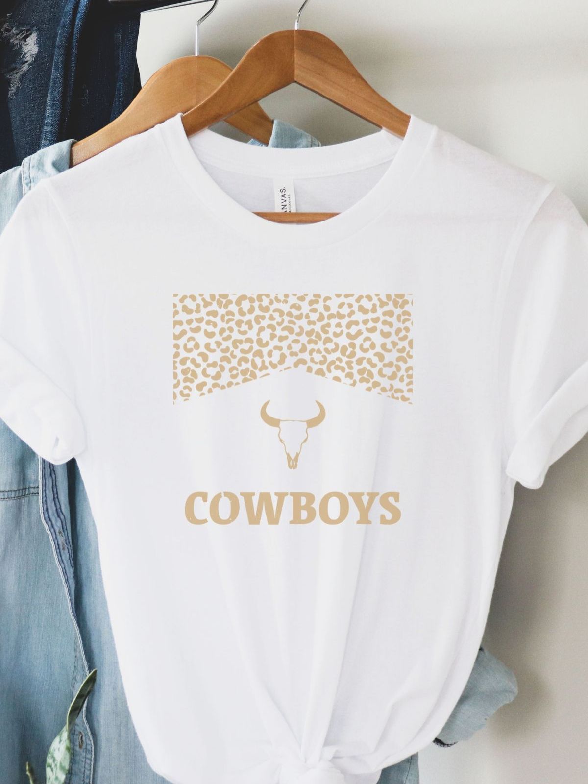 Cowboys Leopard Print Women's T-Shirt Casual