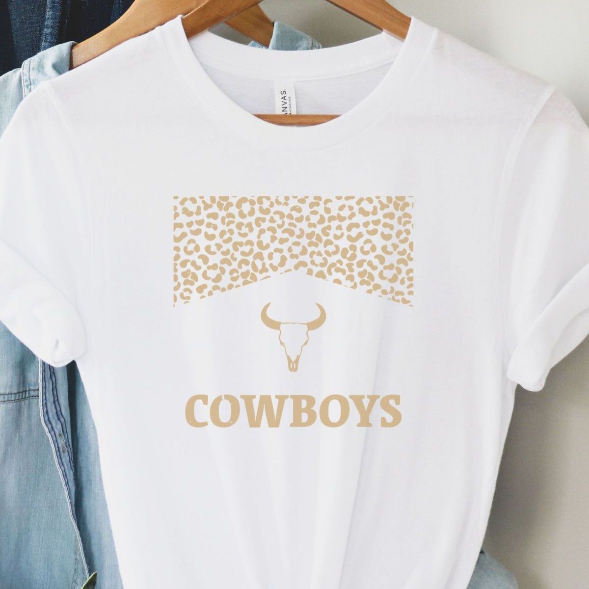 Cowboys Leopard Print Women's T-Shirt Casual