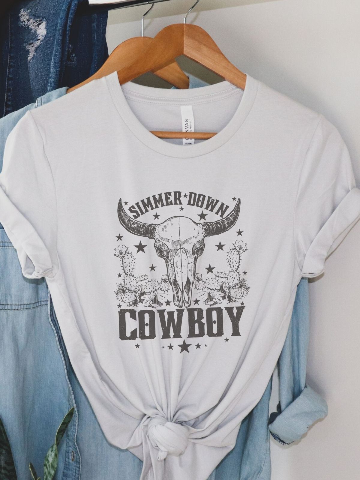 Simmer Down Cowboy Womens T-Shirt Western