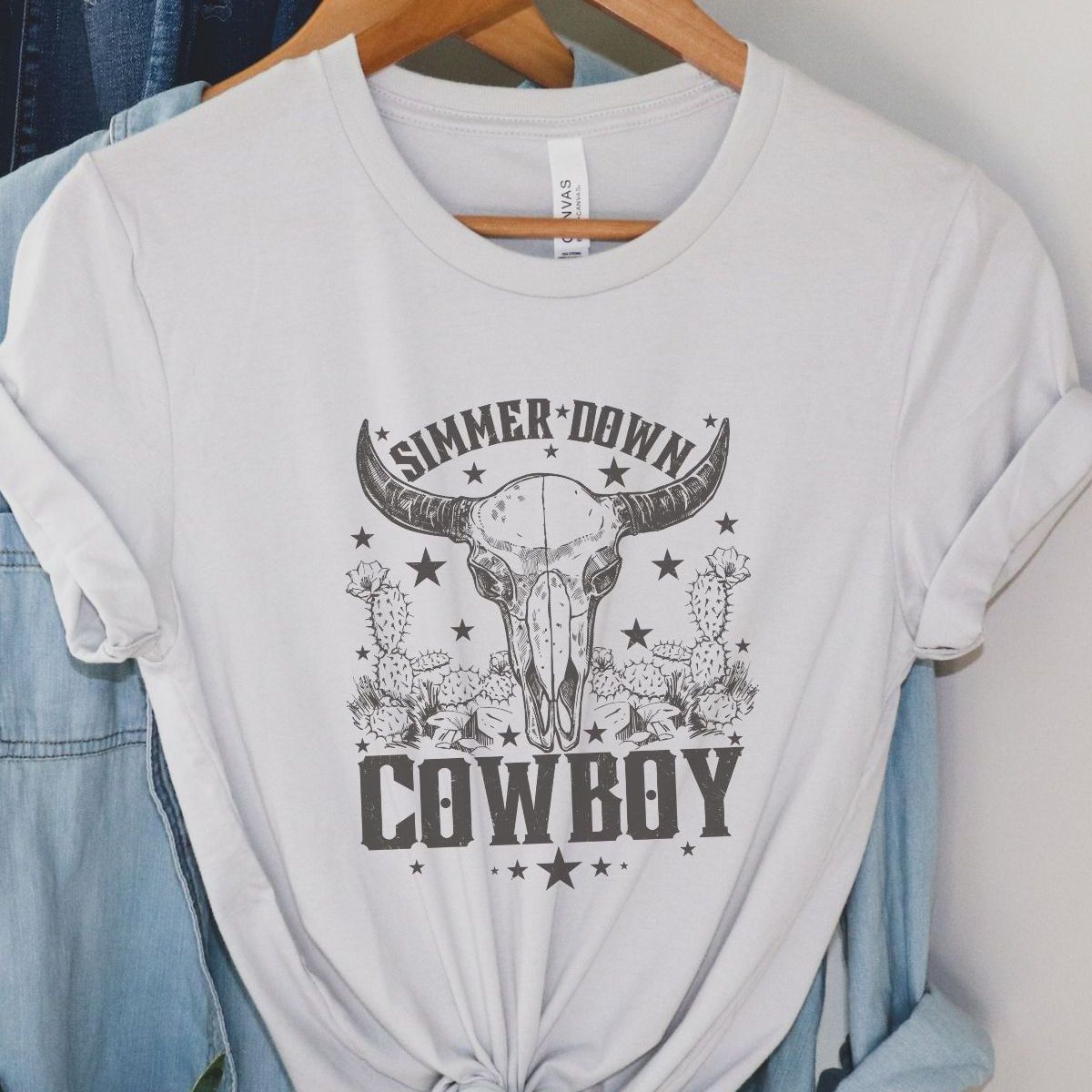 Simmer Down Cowboy Womens T-Shirt Western