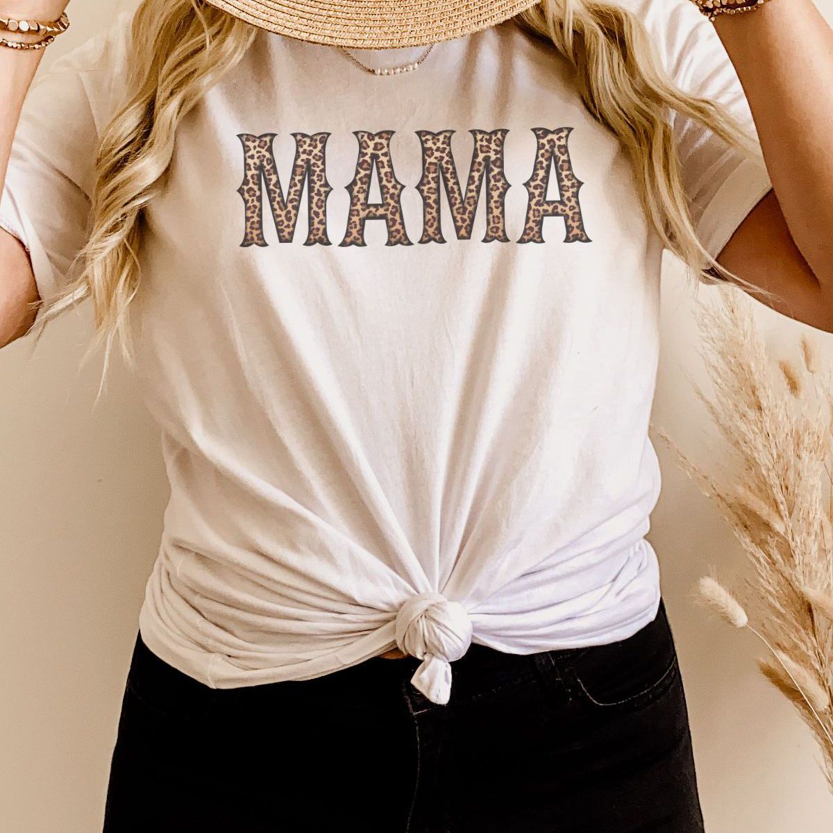 Mama Cheetah Print Graphic T Shirt