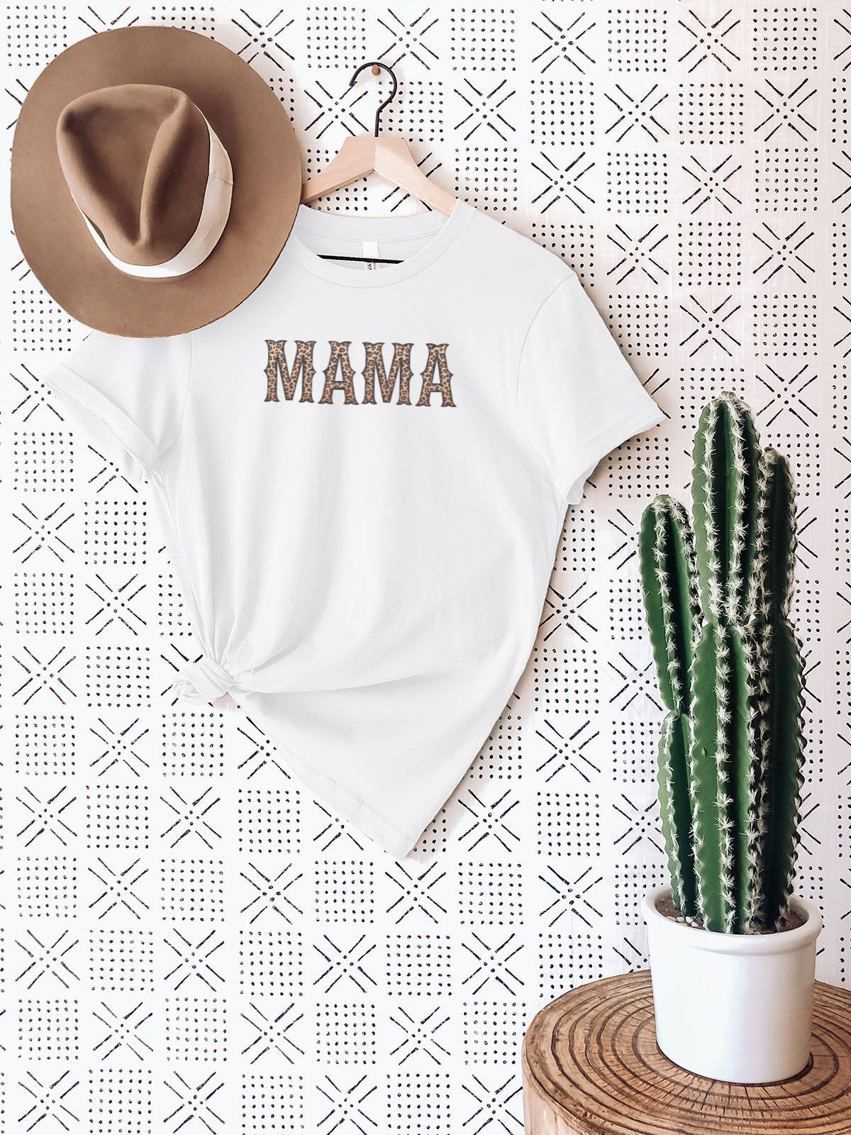 Mama Cheetah Print Graphic T Shirt