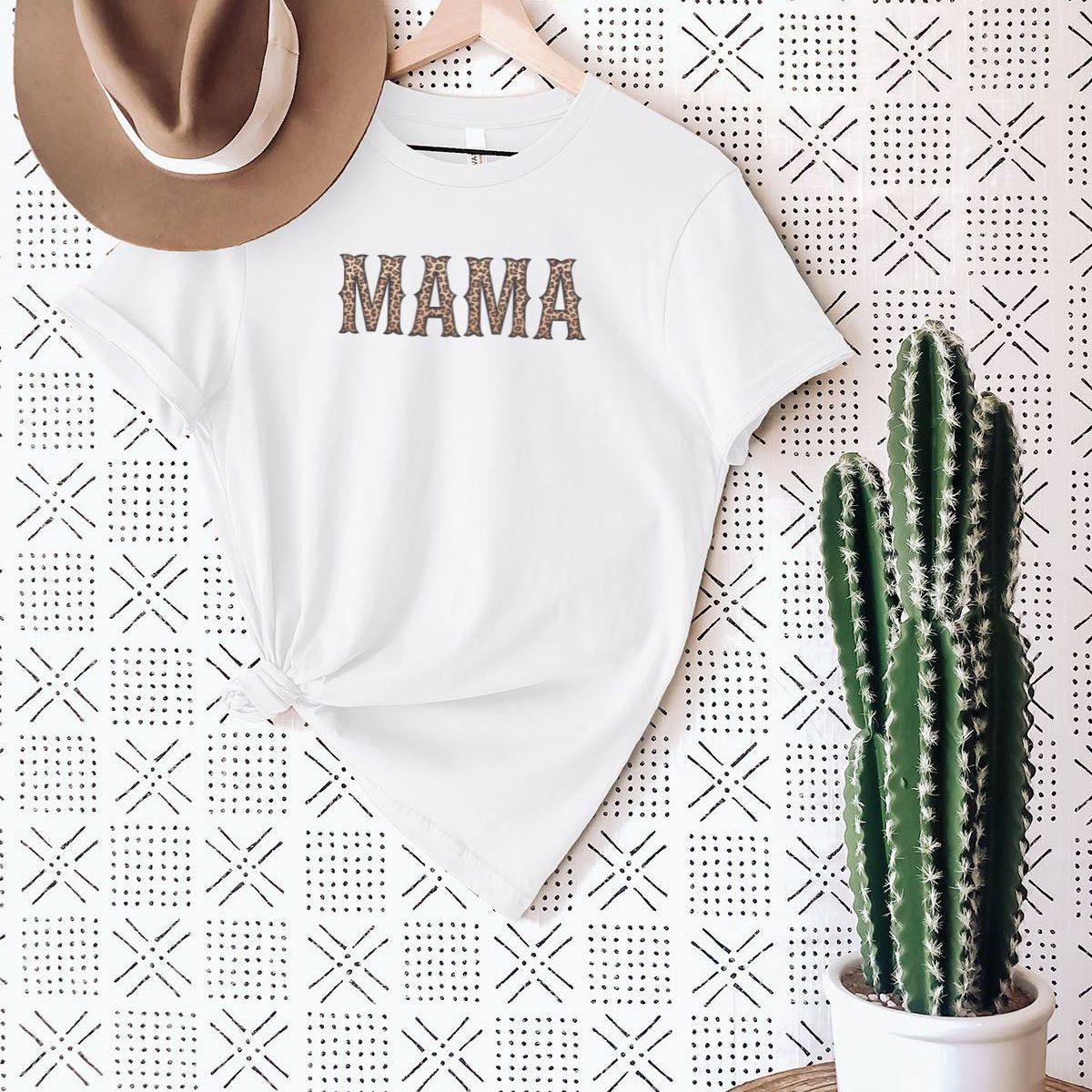 Mama Cheetah Print Graphic T Shirt