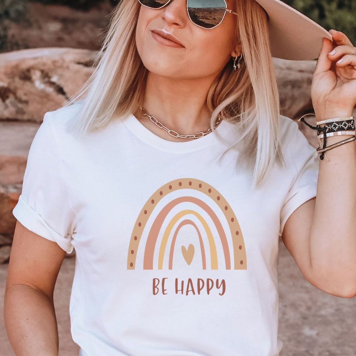 Be Happy Women's T-Shirt Casual
