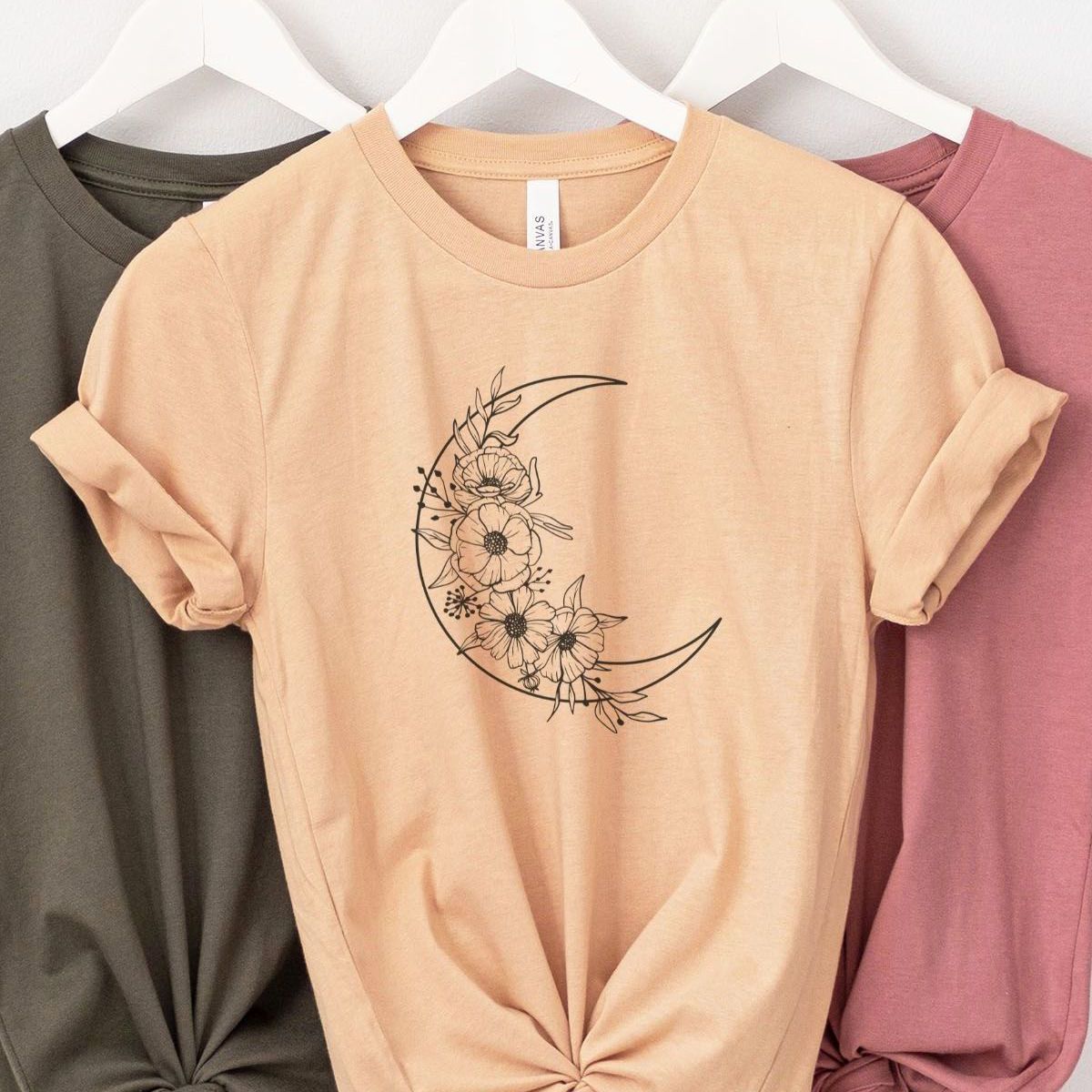 Floral Moon Women T-shirt Spring