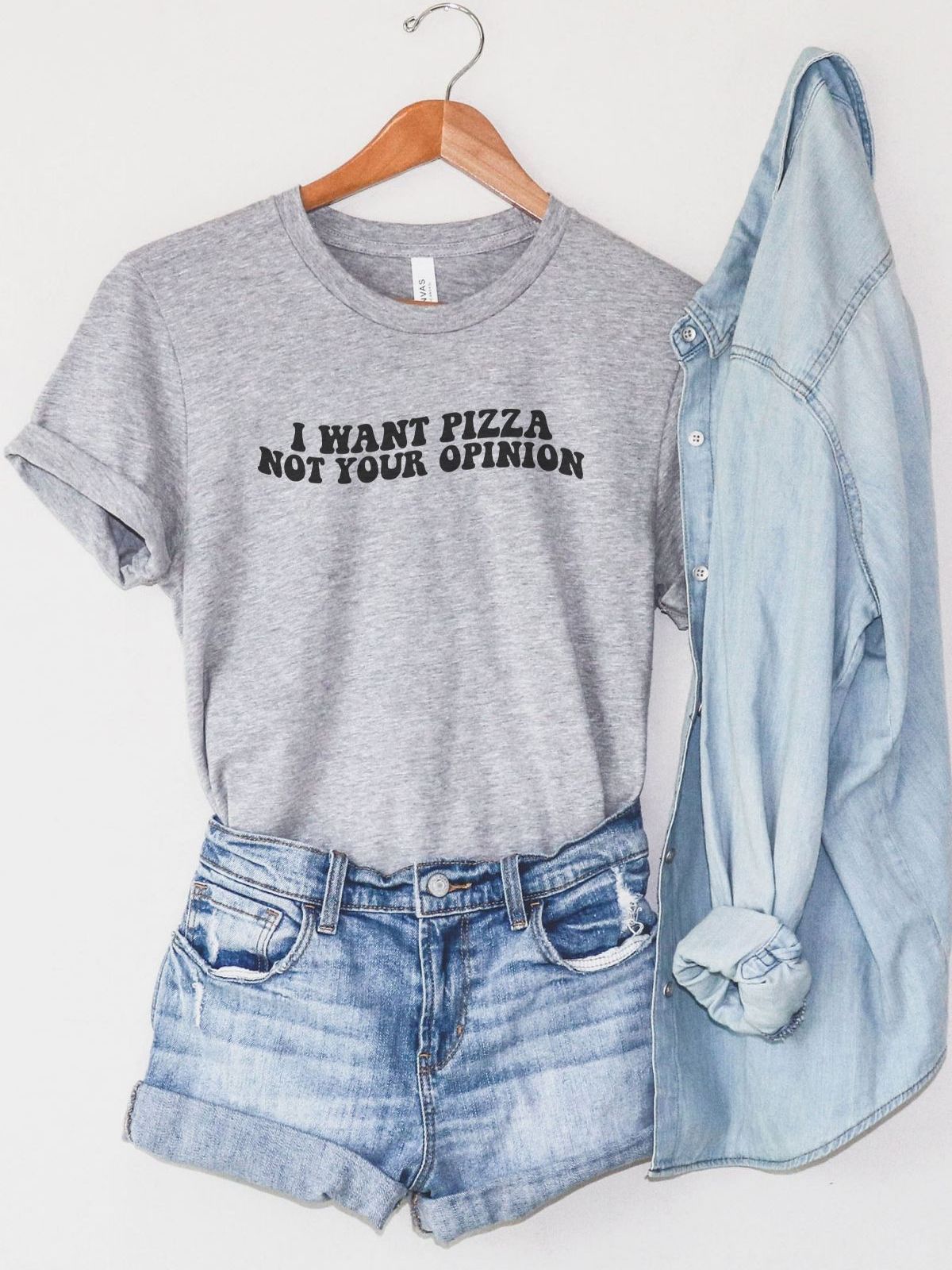 I Want Pizza Womens T-Shirt Casual