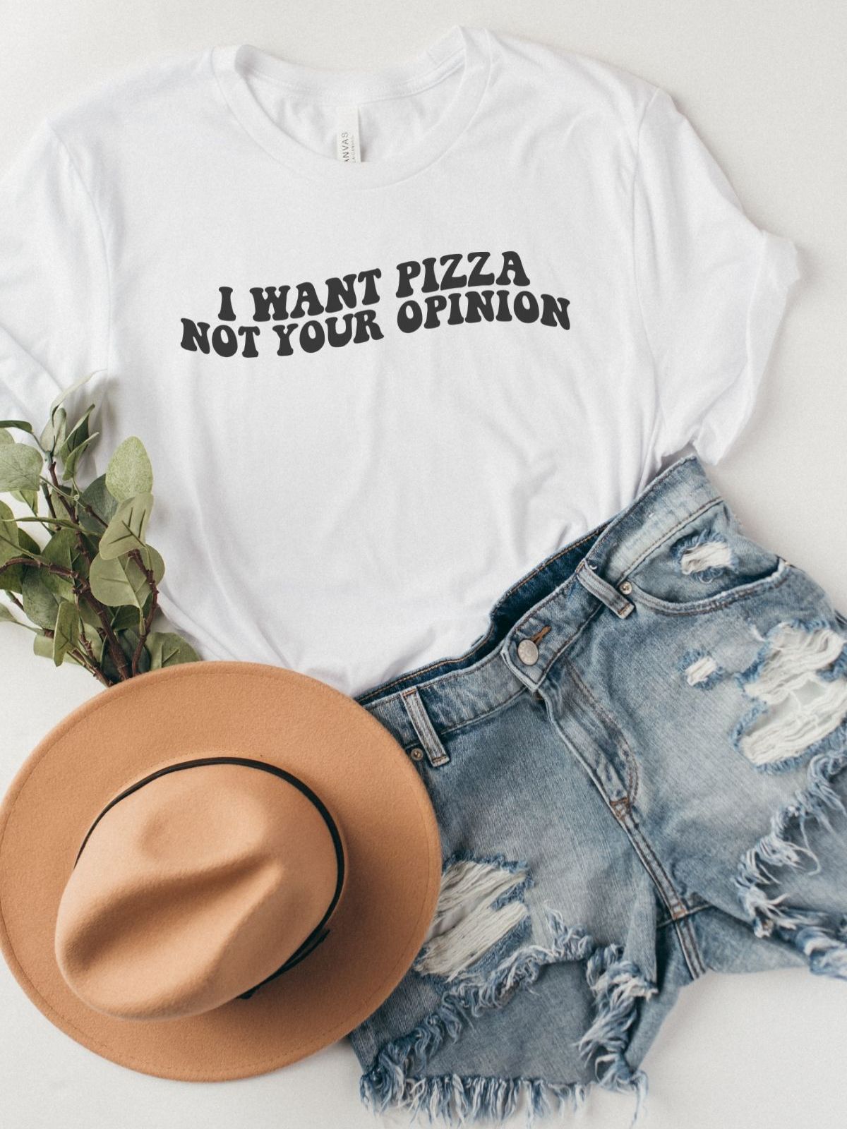 I Want Pizza Womens T-Shirt Casual