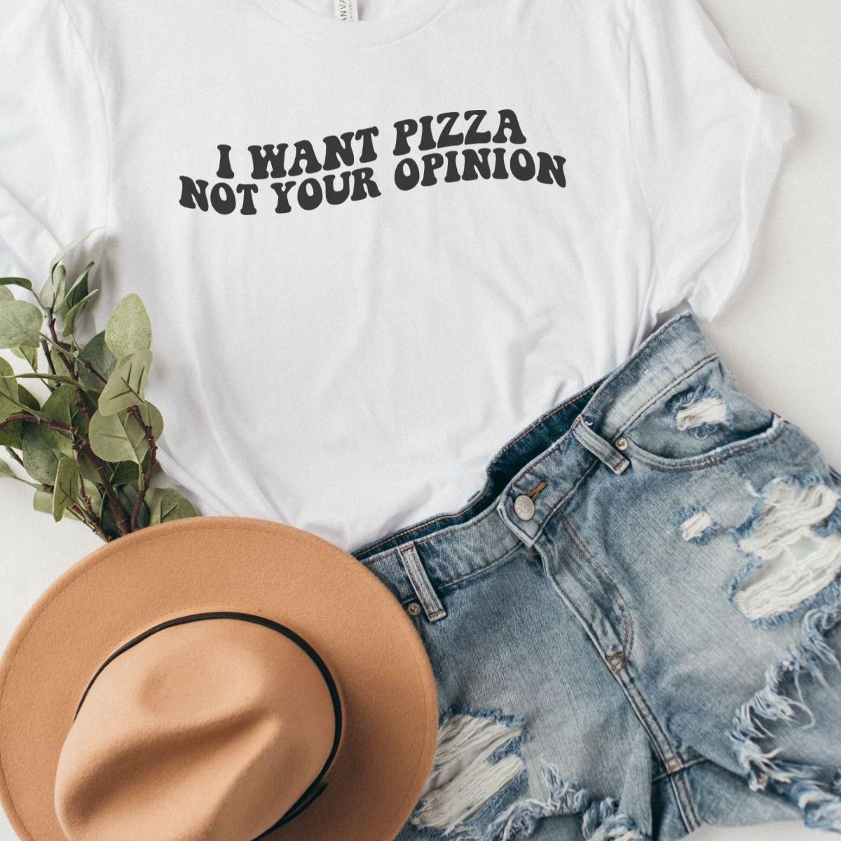 I Want Pizza Womens T-Shirt Casual