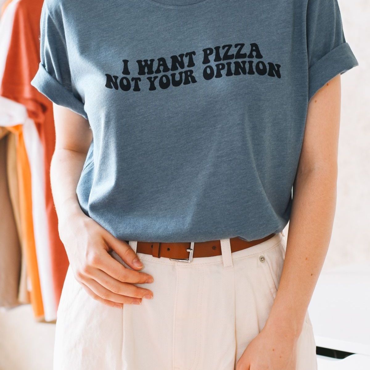 I Want Pizza Womens T-Shirt Casual