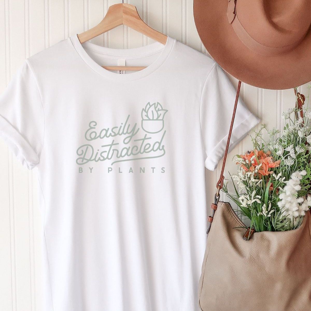 Easily Distracted Plants Women T-Shirt Casual