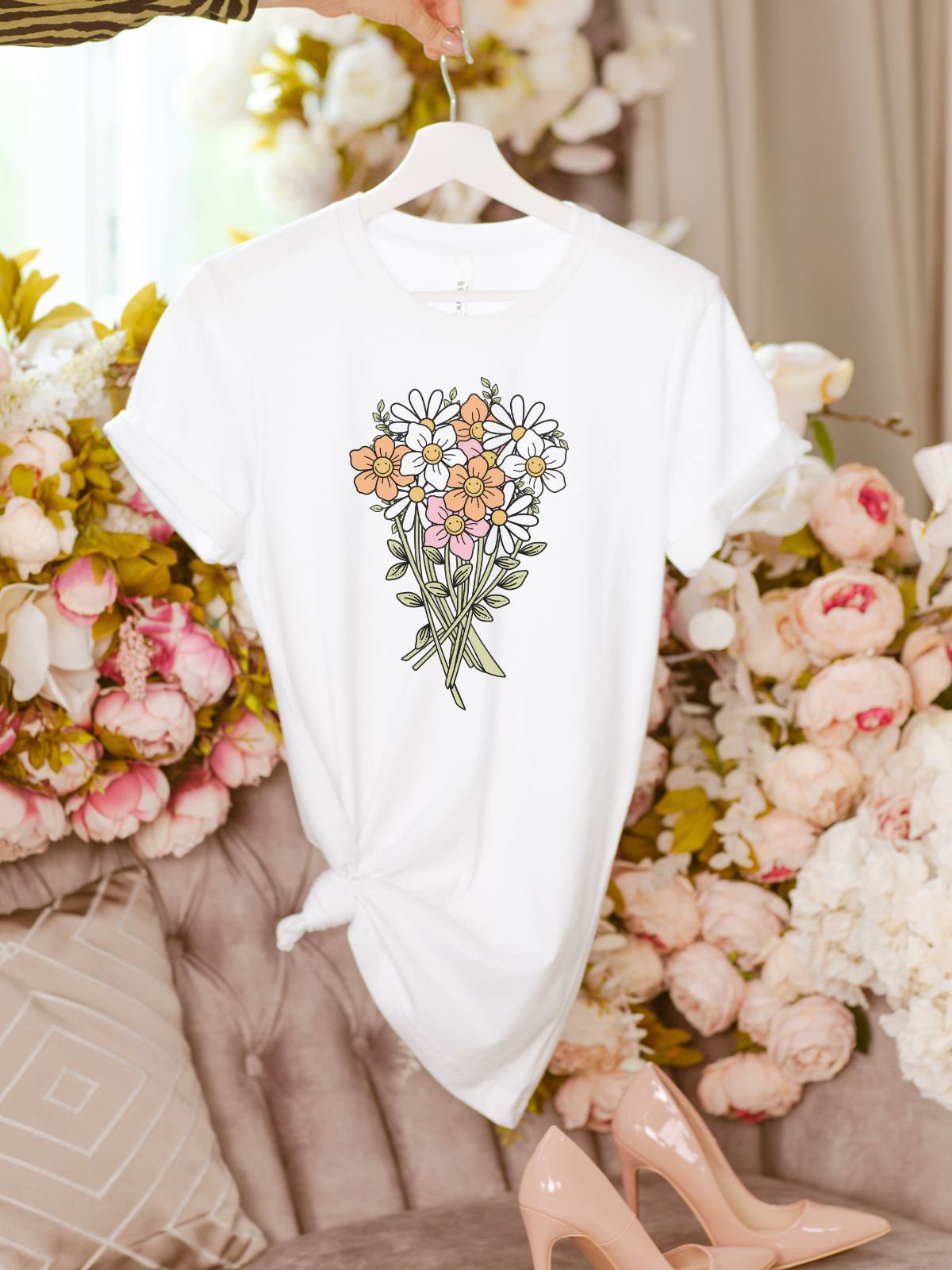 Floral Bouquet Womens T-Shirt Spring