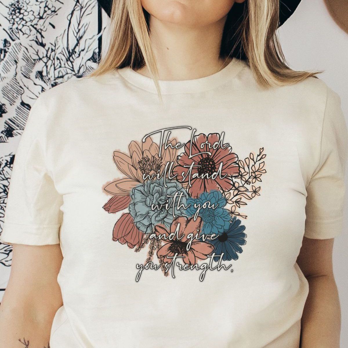 Floral Scripture Women's T-Shirt Casual