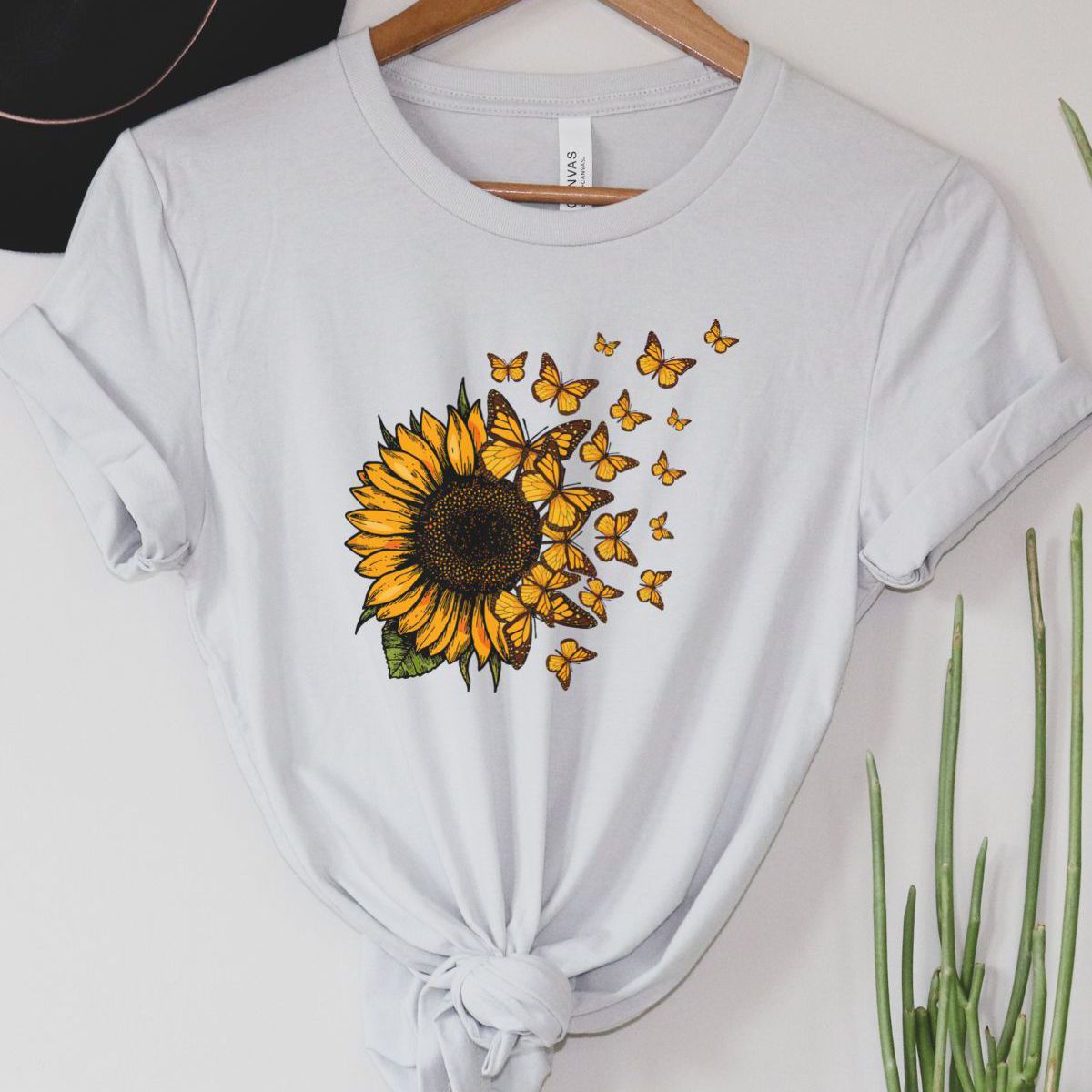 Sunflower Butterfly Women T-Shirt Summer