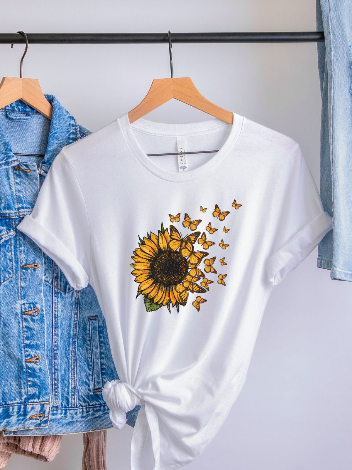 Sunflower Butterfly Women T-Shirt Summer