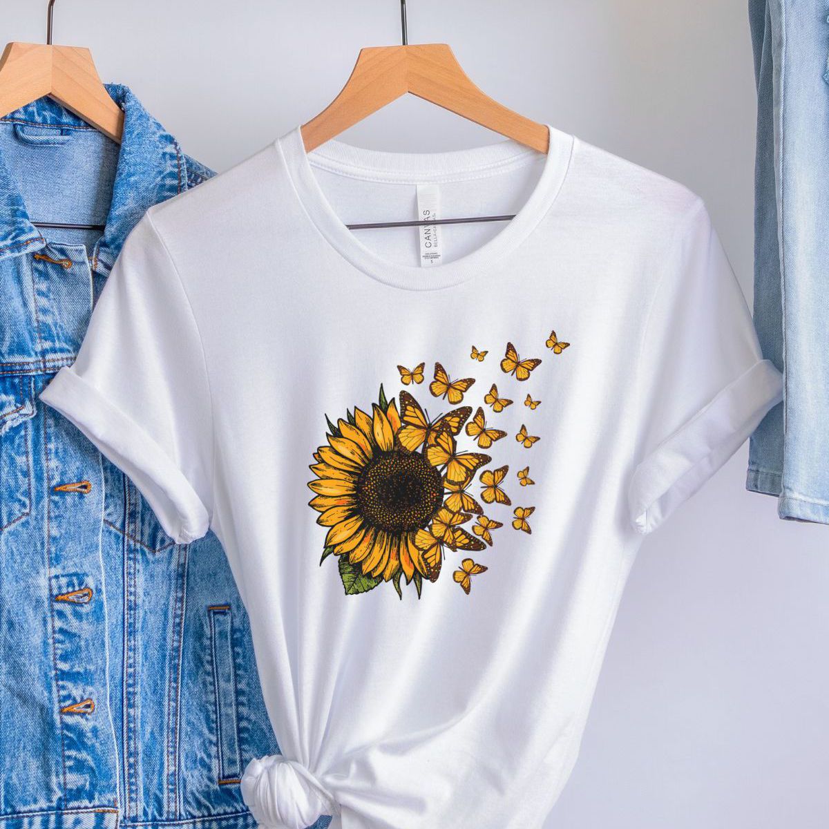 Sunflower Butterfly Women T-Shirt Summer