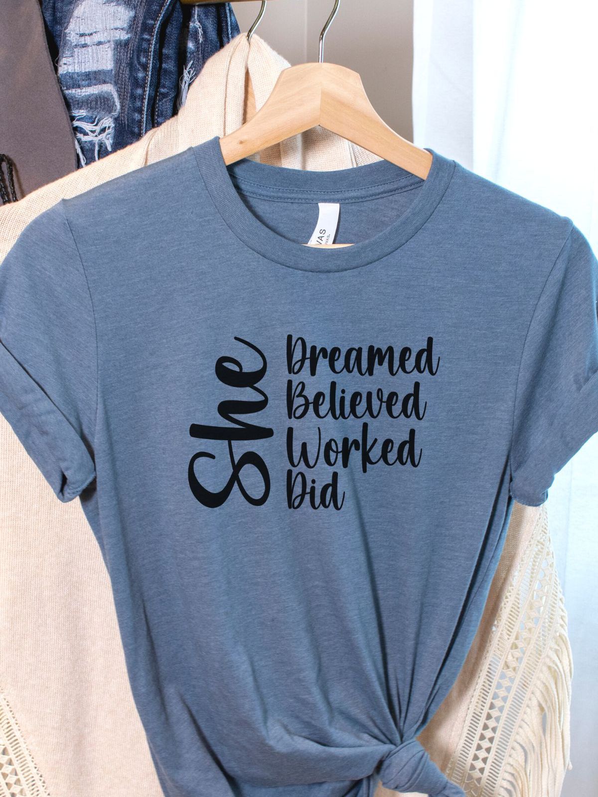 She Dreamed Womens T-shirt Casual Motivation