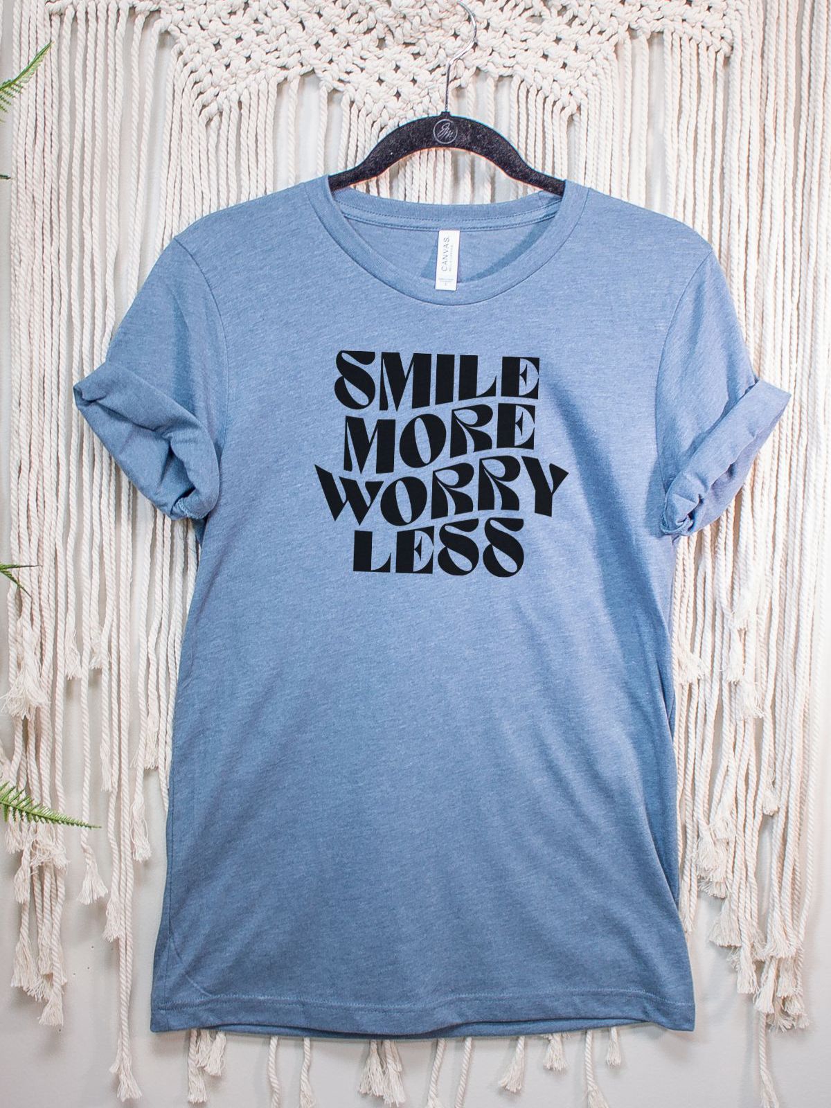 Smile More Worry Less Women'S T-Shirt Casual