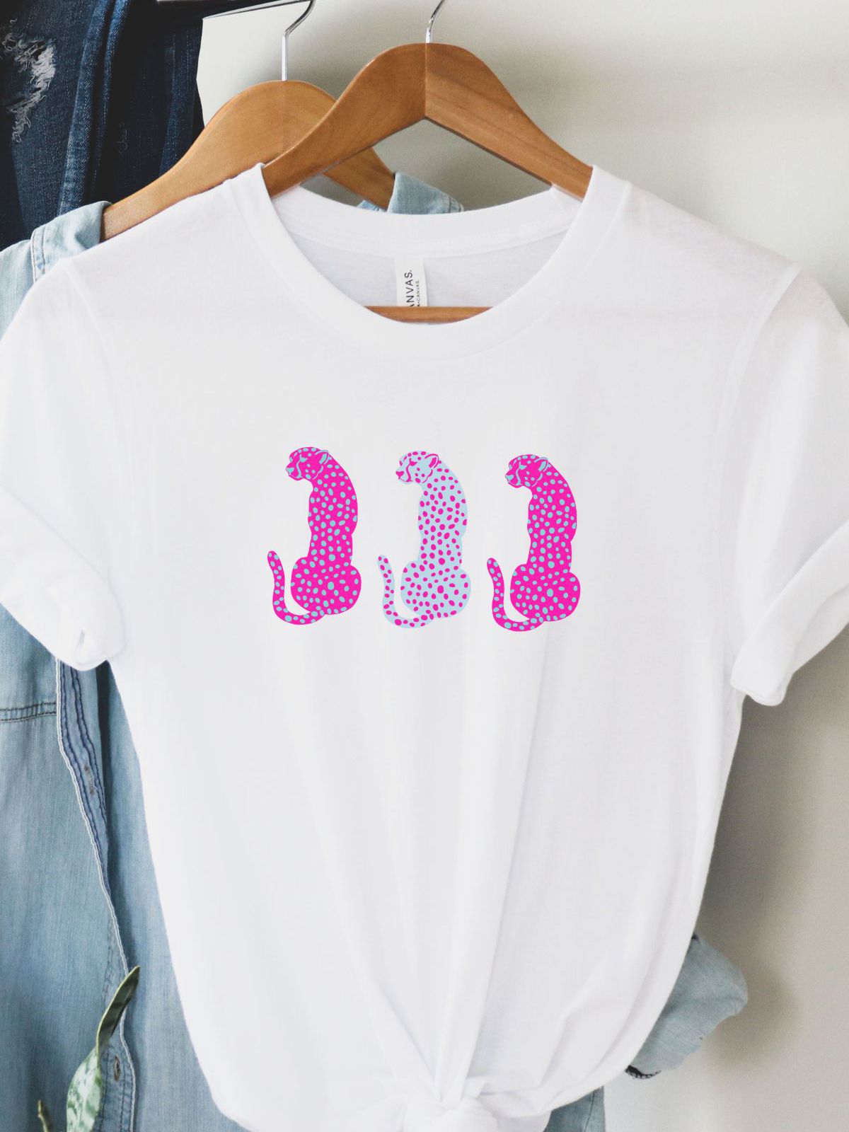 Pink Leopard Women's T-Shirt Casual