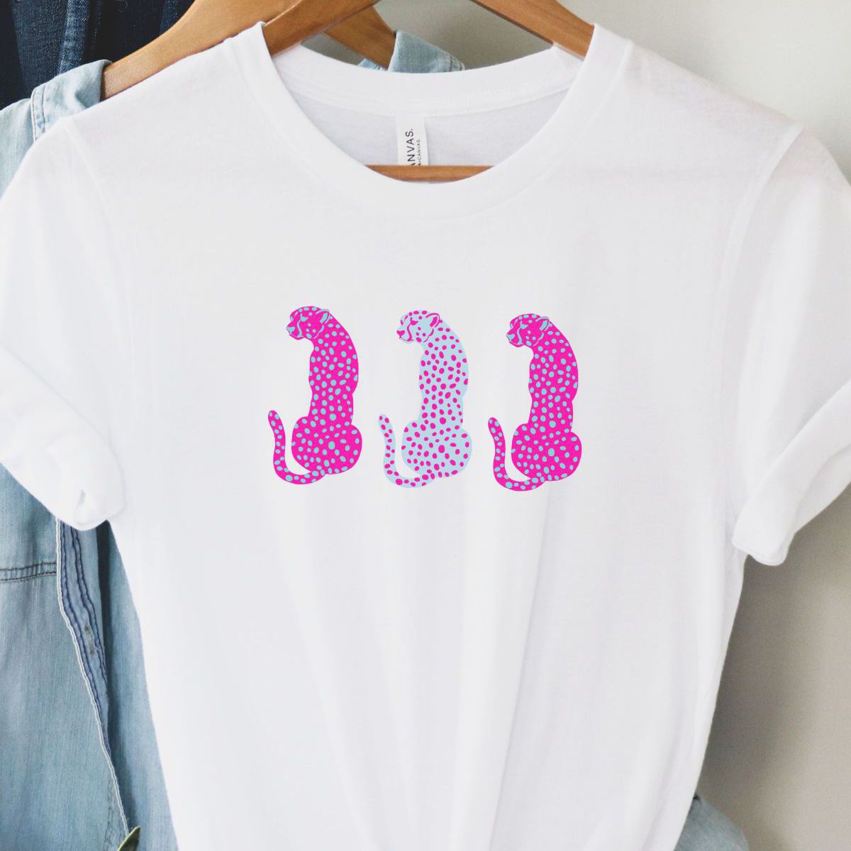 Pink Leopard Women's T-Shirt Casual