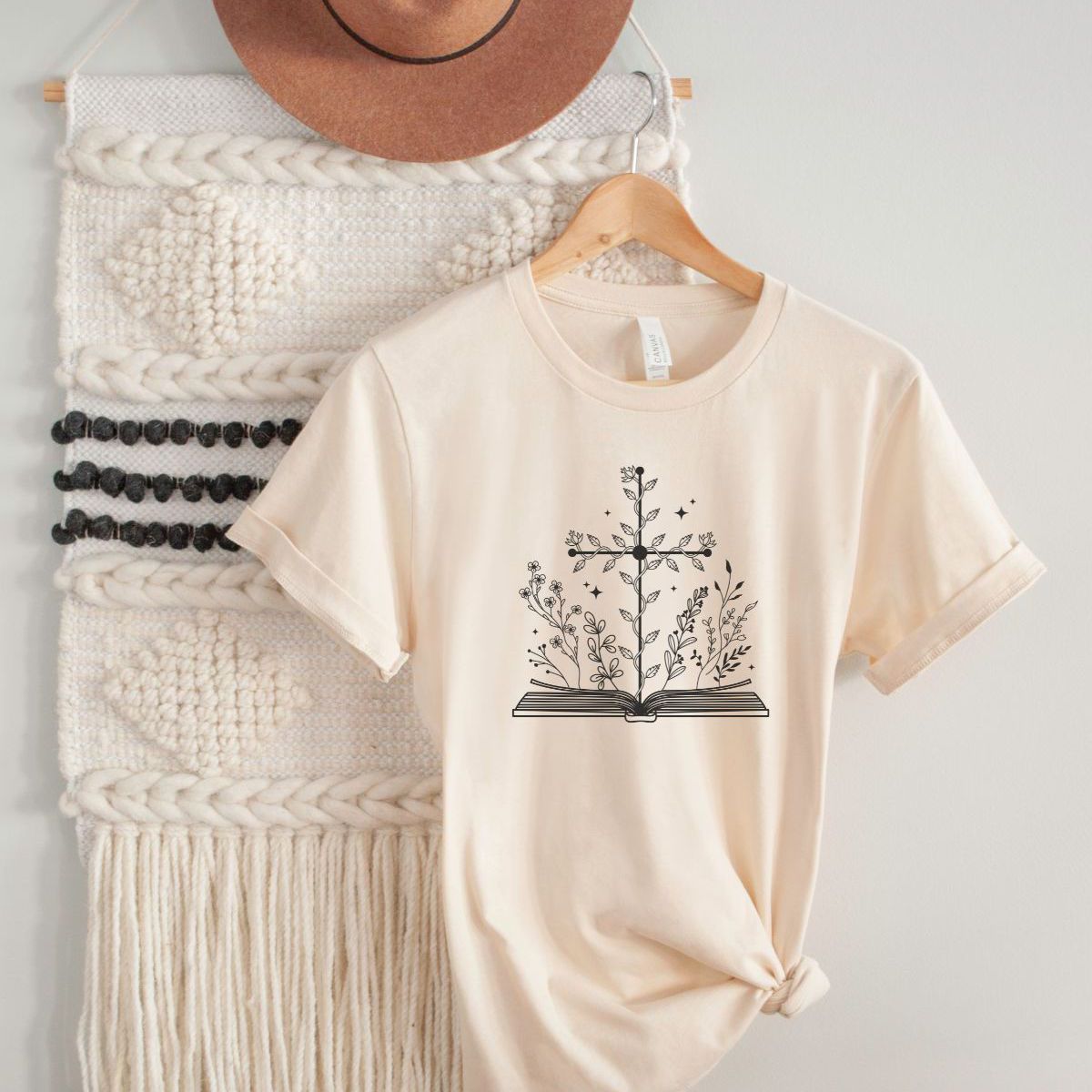 Floral Bookmark Womens T-Shirt Casual Spring